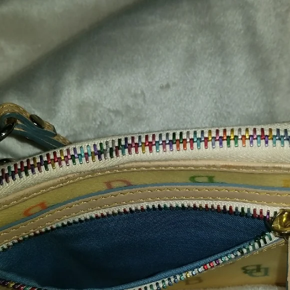 Dooney & Bourke Cream Multicolor Logo Wristlet - Picture 5 of 5
